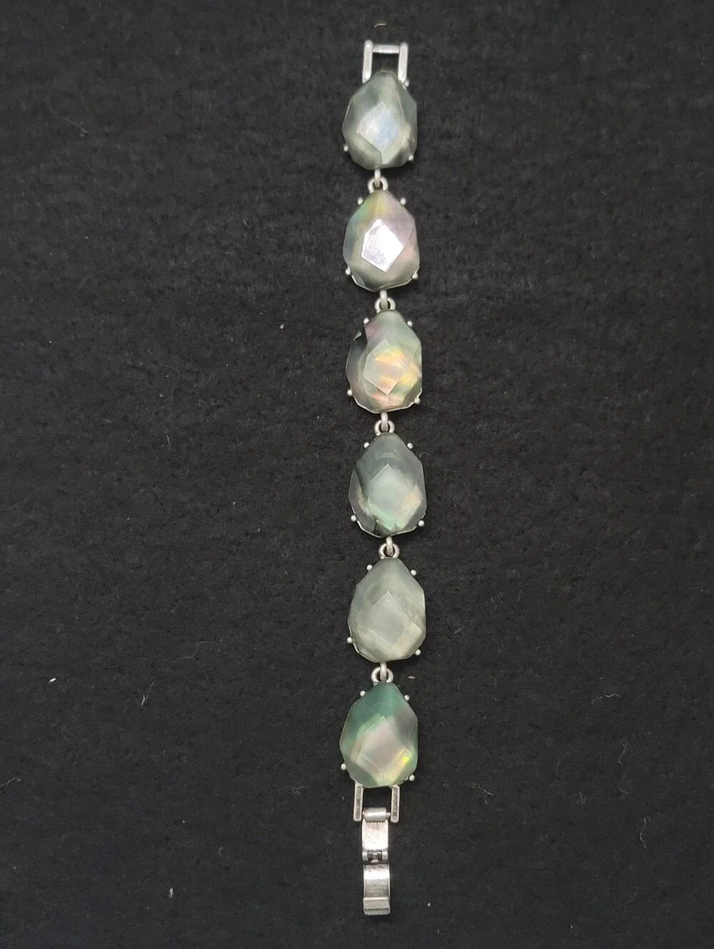 Chloe & Isabel Grey Abalone Aurora Borealis Faceted Acrylic Stone Bracelet